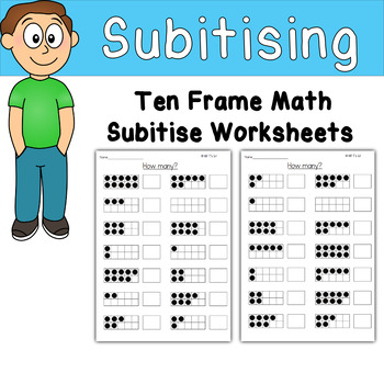 Preview of Ten Frame Worksheets Easel Activity and Assessment
