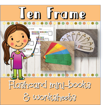 Preview of Ten Frame flashcard mini books and worksheets