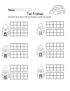 Ten Frames 11-20 (Winter theme) by Pamela Wray | TPT