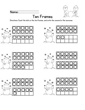 Ten Frames 11-20 (Winter theme) by Pamela Wray | TPT