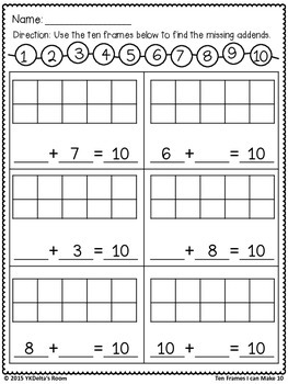 Ten Frames by Our Special Learning Place | Teachers Pay Teachers