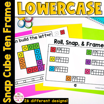 Preview of Kindergarten Lowercase Alphabet Letters - Ten Frames Math Activities and Games
