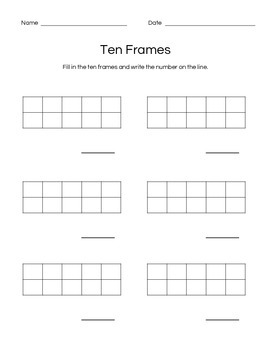 Ten Frames Blank for Student Practice by Two Buck Chuck | TpT