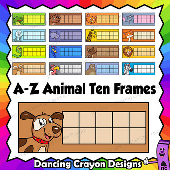 Preview of Ten Frames Clip Art | Animals from A to Z Counting Frames