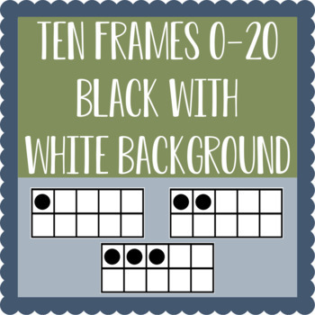 Preview of Ten Frames Clipart 0-20 Black with White Background