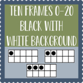 Ten Frames Clipart 0-20 Black with White Background