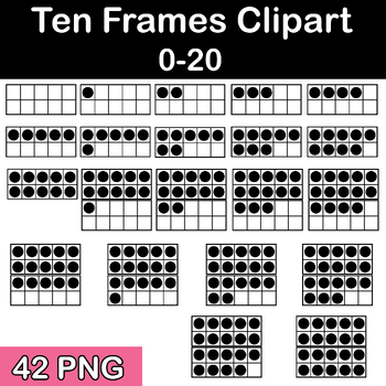 Preview of Ten Frames Clipart | 0-20 Filled | Personal & Commercial Use Clipart