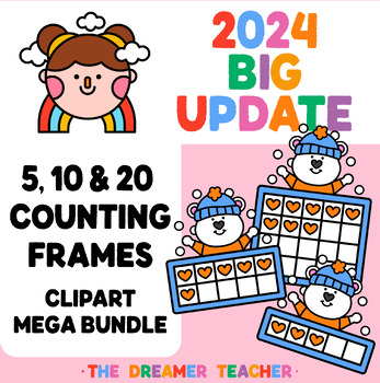 Preview of *UPDATING! Five, Ten, Double Ten Frames Counting Clipart Math Bundle 3900 IMAGES
