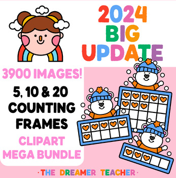 Preview of *UPDATING! Five, Ten, Double Ten Frames Counting Clipart Math Bundle 3900 IMAGES