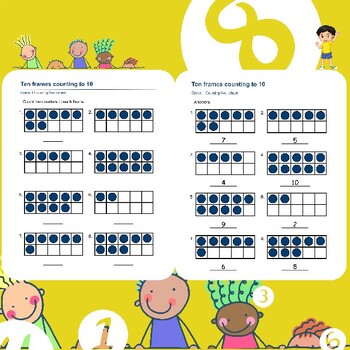 Preview of Ten Frames Counting Worksheets: Visualizing Numbers up to 20