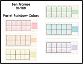 Ten Frames Days in School - Pastel Rainbow