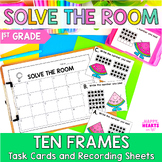 Ten Frames First Grade Math Task Cards | Solve the Room Ma