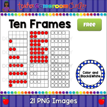 Preview of Ten Frames Clip Art Freebie