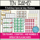 Ten Frames Holiday Seasonal themes: counters, numbers and 