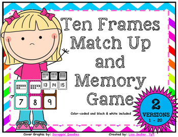 Preview of Ten Frames Match Up and Memory Game