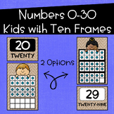 Ten Frames Number Posters 0-30 ~ Burlap