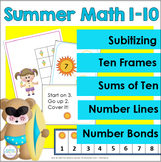 Summer Kindergarten Math Center Activities for 1-10