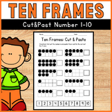 Ten Frames Numbers 1-10 - Cut and Paste Worksheets