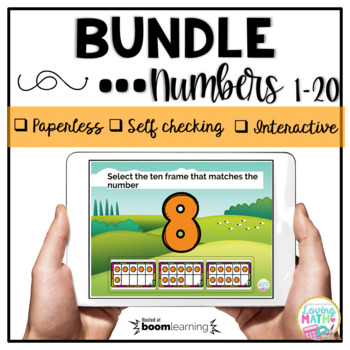 Preview of Ten Frames Numbers 1-20 BOOM Cards BUNDLE for DISTANCE LEARNING