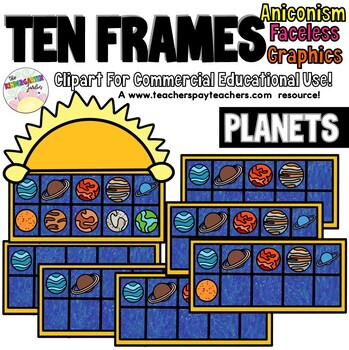 Preview of Ten Frames Planets Clipart