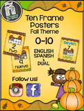 Ten Frames Posters - Fall Pumpkins Theme - Eng, Span & Dual