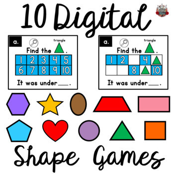 Preview of Ten Frames Shape Games BUNDLE: 10 Shape Games Distance Learning