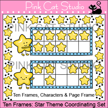 Preview of Ten Frames Clip Art - Star Theme Coordinating Set