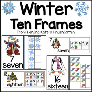 Preview of Ten Frames for Penguins, Snowmen and Winter Kids