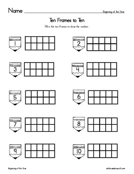 Ten Frames to 10 by Milton and Prescott | TPT