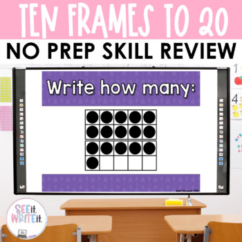 Preview of Number Sense Subitizing Ten Frames to 10 & 20 Activities Interactive Slides