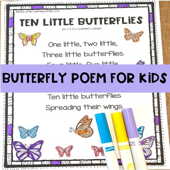 Preview of Ten Little Butterflies | Butterfly Poem for kids