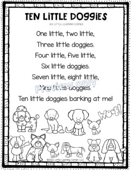Ten Little Doggies - Dog Poem for Kids by Little Learning Corner