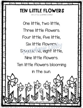 Ten Little Flowers by Little Learning Corner | TPT