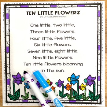 Preview of Ten Little Flowers | Spring Summer Poem for Kids