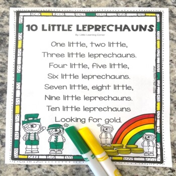 Preview of Ten Little Leprechauns - St. Patrick's Day Poem for Kids