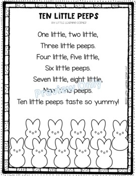Ten Little Peeps poem for kids by Little Learning Corner | TpT