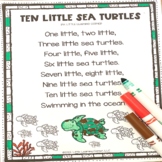 Ten Little Sea Turtles Ocean Poem