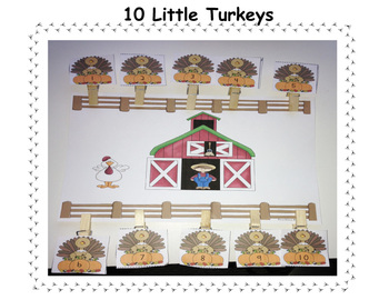 Preview of Ten Little Turkeys Activities and Song