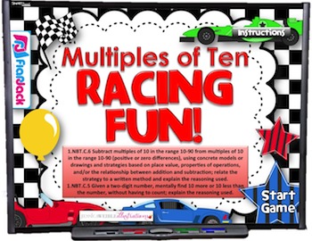 Preview of Ten More Or Less Racing Smart Board Game FREEBIE