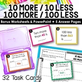 10 More 10 Less, 100 More 100 Less Math Center and Task Cards