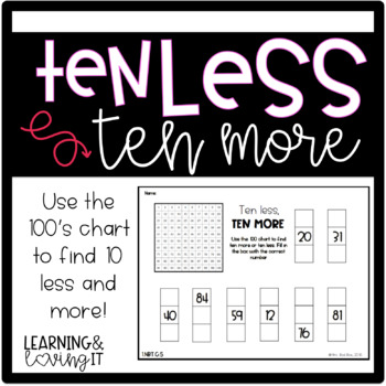 Preview of Ten More Ten Less with Hundreds Chart