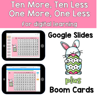 Preview of Ten More Ten Less One More One Less:Google Slides and Boom Cards