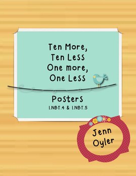 Ten More, Ten Less, One More, One Less Posters 1.NBT.4 & 1.NBT.5