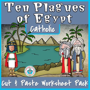 Preview of Ten Plagues of Egypt Cut & Paste Worksheet Pack - Catholic