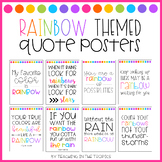 Ten Rainbow Themed Quote Posters (White Background)