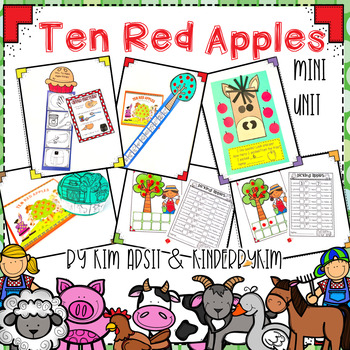 Preview of Ten Red Apples by Kim Adsit and KinderByKim