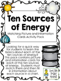 Ten Sources of Energy - Picture and Information Cards ~ In