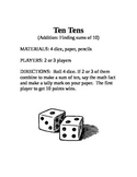 Ten Tens (Dice Addition Game)