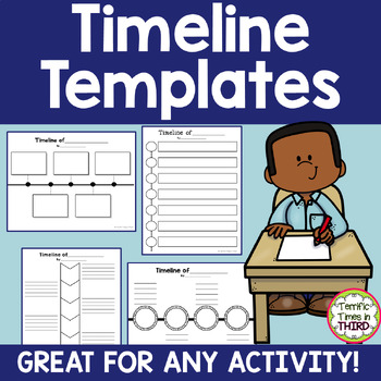 Preview of Timeline Templates - Print and Digital Graphic Organizers