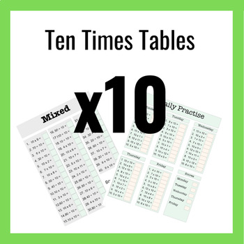 Preview of Ten Times Tables Booklet